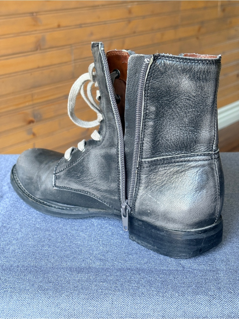 MIA Heritage Fatina Distressed Leather Combat Boots - Picture 15 of 16